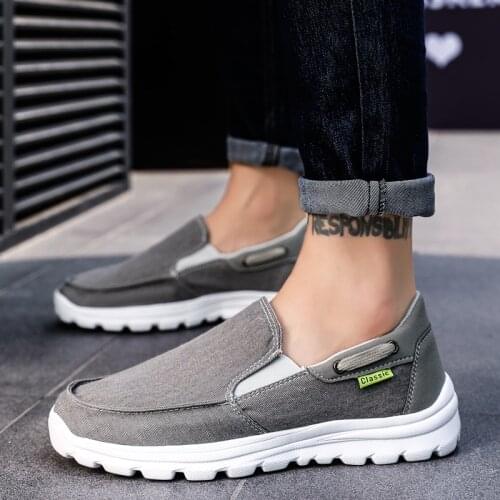 Fashion Mens Casual Shoes Summer Canvas Men Shoes Comfortable Driving Shoes Flat Shoes Outdoor Walking Shoes Big Size Loafers