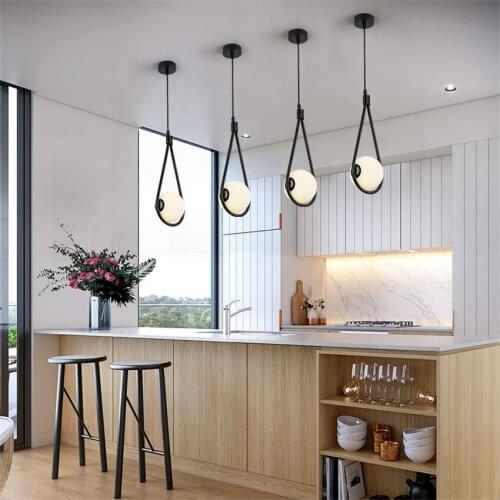 Nordic Glass Ball Lampshade Pendant Light for Bedside Drop Lamp Dinning Table Suspension Hanglamp Italy Design Light Luminaire
