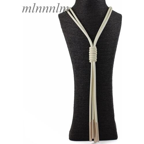 New Fashion Cream Long Tassel Necklaces Sweater Necklace Jewelry German Jewellery Aluminum Metal Pendants Female Chains Wedding