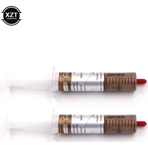 2pcs Newest Arrival CPU GPU Cooling 30g Gold Thermal Grease Syringe Silicone Compound Paste
