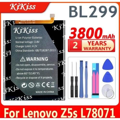 Original KiKiss 3300mAh BL299 Battery For Lenovo Z5s L78071 6.3 Inch Z5 s BL 299 BL-299 Mobile Accessories + Gift Tools