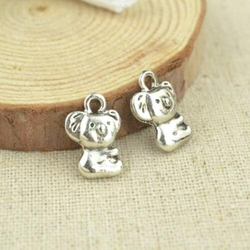 25 pcs/lot 16*10 mm antique silver plated Bear charms 2304