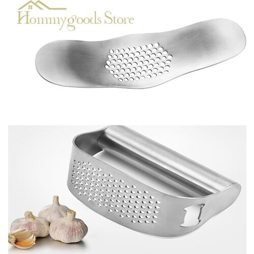 Multi-function Manual Garlic Presser Curved Garlic Grinding Slicer Chopper Stainless Steel Garlic Presses Cooking Gadgets Tool