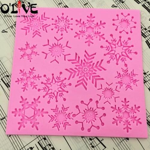 Snowflake Lace Silicone Mold 3D Cake Decorating Tools Christmas Fondant Forms Chocolate DIY Cake Decoration Baking Accessories