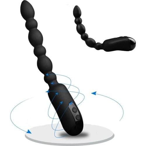 Silicone 20 Speed Anal Vibrator for Men Prostate Massager Dual Motor Anal Beads Butt Plug Vibrators Sex Toys for Adults Women