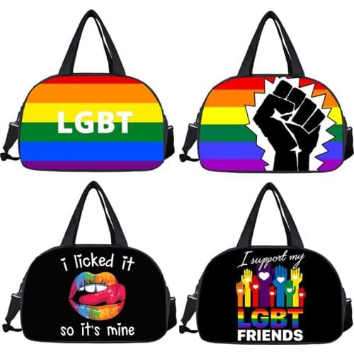 Rainbow LGBT Handbag Women Casual Tote Bags Love Wins Multifunction Storage Bags for Travel Gay Lesbian Shoes Holder Duffle Bag