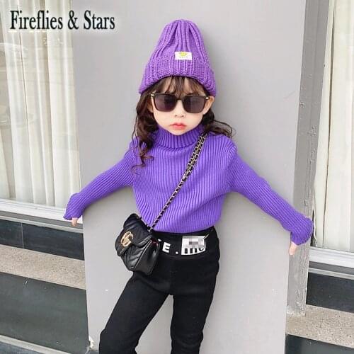 Spring Autumn Girls Sweater Baby Knitwear Kids Knitted Tops Children Clothes New Ins Fashion Solid Long Sleeve Striped 4 To 14 Y