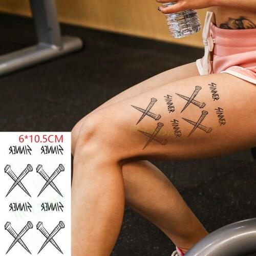 Waterproof Temporary Tattoo Sticker ins sinner awl crossBody Art flash tatoo fake tatto for Women Men