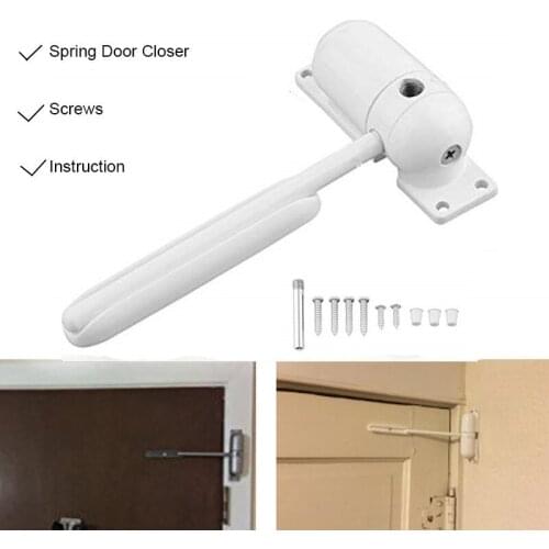 1 Set Mini White Zinc Alloy Automatic Spring Door Closer Generic Surface Heavy Door Closer Door Hardware