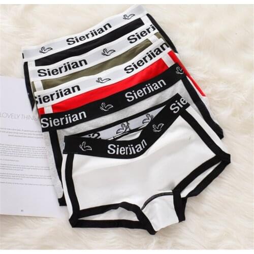 2pcs Neutral Underwear Women Color Shorts Tomboy Mid-waisted Cotton Boxer Briefs Solid Knickers Tran Les Lesbian Boyshort