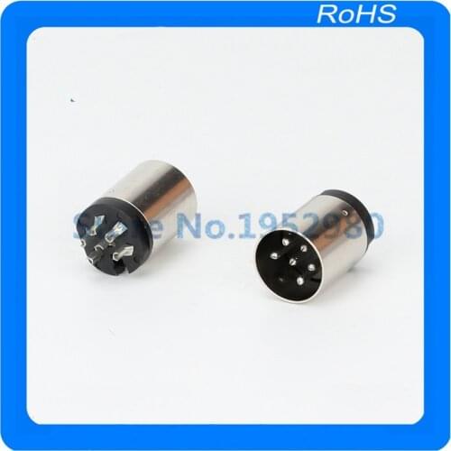 20pcs/lot metal 6 PIN DSCT-6-07f DIN male Plug Socket Mount Connectors Adaptor