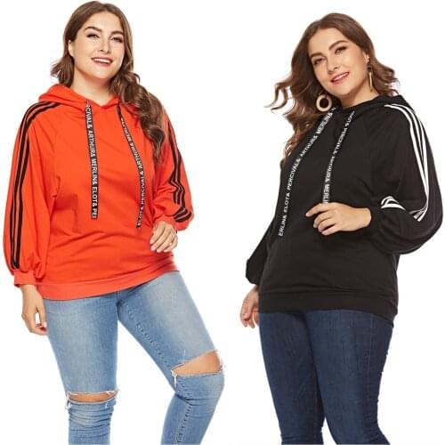 2021 Spring Autumn Hot Sale European And American Style Full Sleeve Hooded Plus Size Sweater For Women