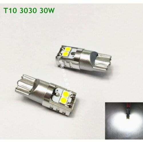 2x haute luminosite Veilleuses LED T10 W5W 6 3030 SMD Canbus Anti Erreur ODB Blanc 12V 24V Moto ampoules
