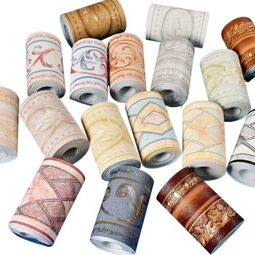3D Decorative Waistline Wall Sticker Retro Baseboard Skirting Bathroom Bedroom Self-adhesive Wallpaper Waterproof Thicken Decals