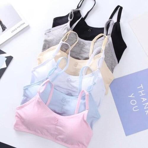 2Pc/Lot Young Girls Bra Cotton Training Bra Teenagers Lingerie Underwear 8-14Years