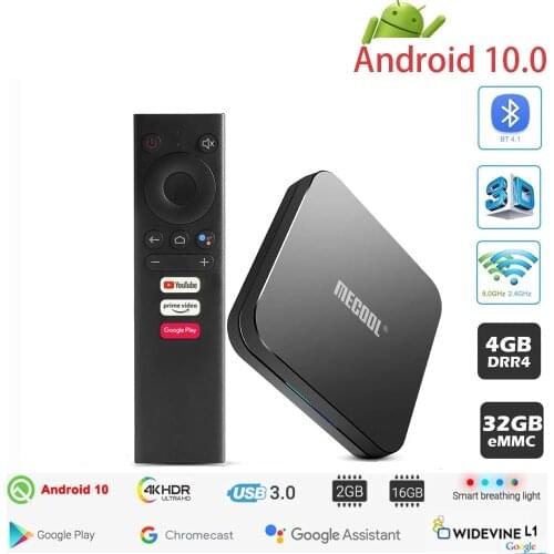 5pcs MECOOL KM9 PRO Android 10.0 TV Box Amlogic S905X2 4G DDR4 32G 4K Google Certified Android 9 ATV Smart TV Box Voice Control