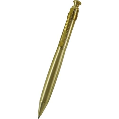 52g Heavy Brass Ballpoint Pen Luxury Hand-Made Craft Click Ball Pen for Writing Gifts Stainless Steel Pen Refill Retractable Pen