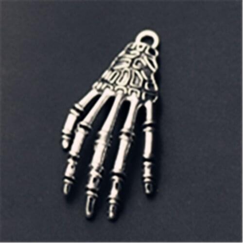 WKOUD 6pcs Silver Color Metal Palm Charm Alloy Pendants For Necklace Bracelet DIY Punk Wind Jewelry Handmade A840