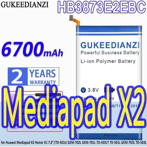 GUKEEDIANZI Battery HB3873E2EBC 6700mAh For Mediapad X1 X2 7.0"/7D-501U 7D-501L 7D-503L 7D-503LT GEM-701L/702L/703L