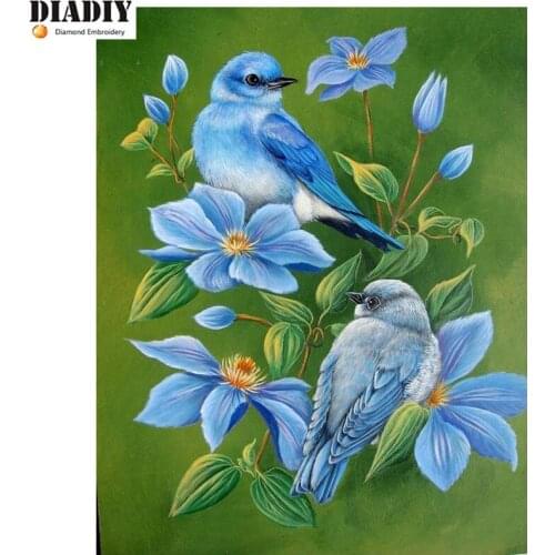 Full Square/Round Drill 5D DIY Diamond Painting "Blue bird" 3D Embroidery Cross Stitch Mosaic Home Decor