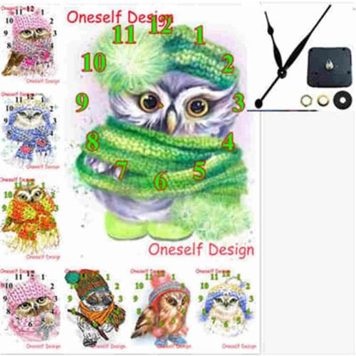 Diy diamond painting with Mechanical clock owl diamond art kit diamond embroidery full clock diamond mosaic sale wall sticker