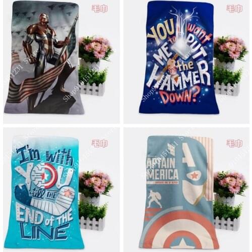The Avengers Bath Towel Beach Towel Iron-man Captain Blanket Adult Children Boys Hawkeye Falcon Hulk Travel Swimming Throw
