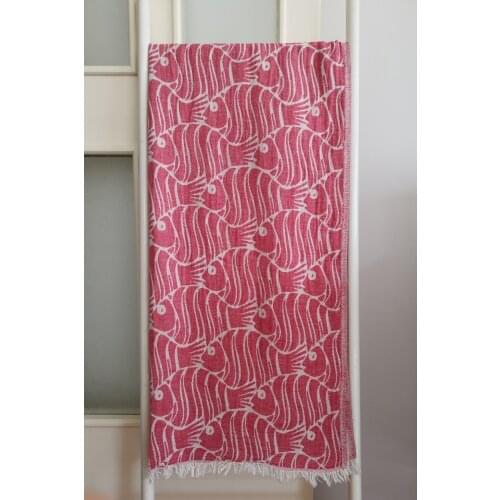 Peshtemal Bath Towel Beach Towel 100 Cotton Double Layer Fish Red Bathroom Accessories Spa Sauna Turkish