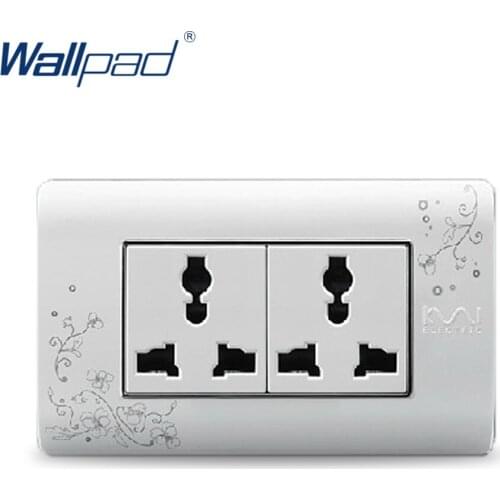 2019 Hot Sale 6 Pin Multifunction Socket Wallpad Luxury Wall Switch Panel Plug Socket 118*72mm 10A 110~250V
