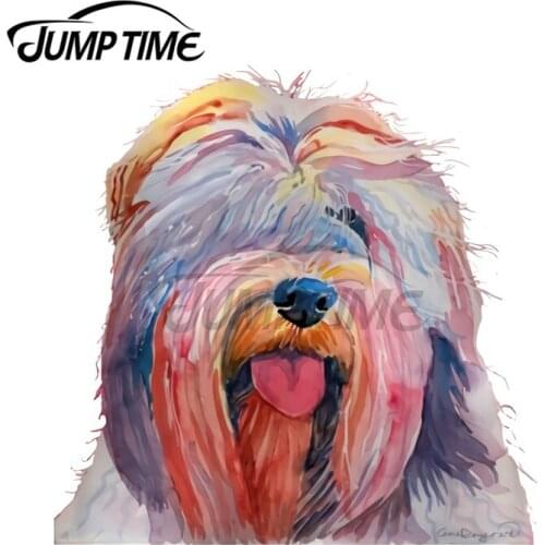 JumpTime 13 x 11.5cm Schapendoes Motorcycle Car Stickers Vinyl Material Decal Personality Sticker Scratch-Proof Decor