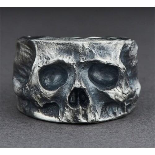 Vintage Skeleton Skull Rings for Men Women Metal Design Personality Punk Gothic Chunky Ring Trendy Hip Hop Jewelry Accessories