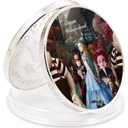 2021 Challenge Coin Alice Sliver Plated Coin Holiday Gift Art Craft Gift Holiday Valentines Day Present