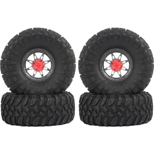 4Pcs 1.9 Beadlock Wheel Rim & Rubber Tires Set for 1/10 RC Crawler Car Axial SCX10 90046 AXI03007 Traxxas TRX4 D90 Parts