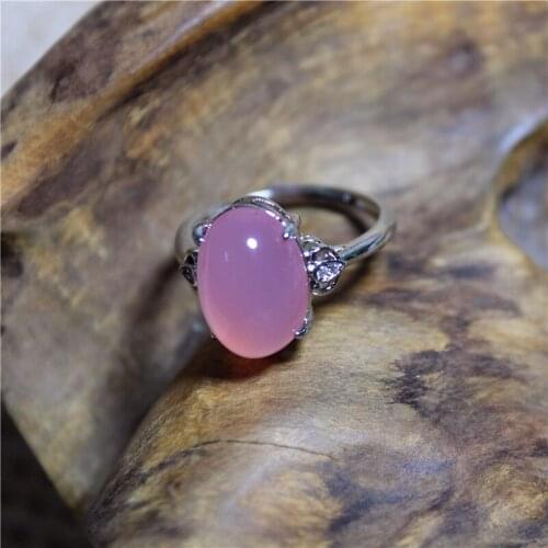 Liemjee Personality Fashion Jewelry Pink Purple Agate Double Love Silver Plated Ring For Women Feature Concise Namour Charm Gift