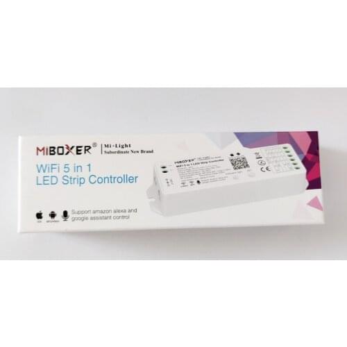 30pcs MiBoxer WL5 2.4G 5 IN 1 WiFi LED Controller For Single color, CCT, RGB, RGBW, RGB+CCT Led Strip,Support Alexa Voice