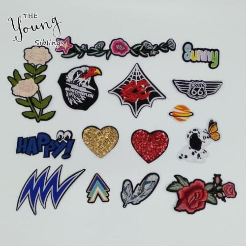 Fashion Cartoon Patch Hot melt adhesive Applique Embroidery Patches DIY Sewing Clothing Accessory Supplies 1pcs sell C5989-C6006