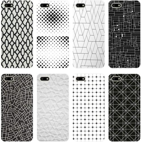 4H Black and white lattice Soft Silicone Tpu Cover Case for huawei Honor 7a pro 7x play case