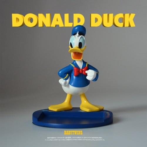 11cm Disney Original Boxed Mickey Mouse Friend Donald Duck Figure Toys Model Doll Figurine Home Office Cake Diy Decoration