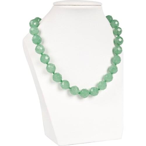 Natural 12mm Green Aventurine Gemstone Jewelry Making DIY Faceted Christmas Gifts For Women Girls 18inch Gem H09