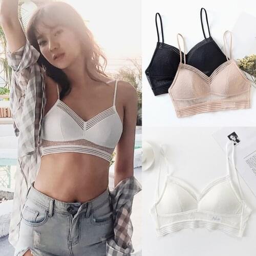 Sexy Polka Dot Lace Wireless Padded Women Bra Soft Thin Female Girls Push Up Comfortable Sleep Underwear Size S-XL