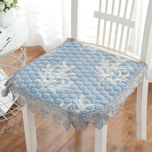 Cotton Line Chair Cushion Comfortable Office Stool Seat Mat 16 Colors Chair Sit Pad Lace Edge Decor Home Back Cushion Universal