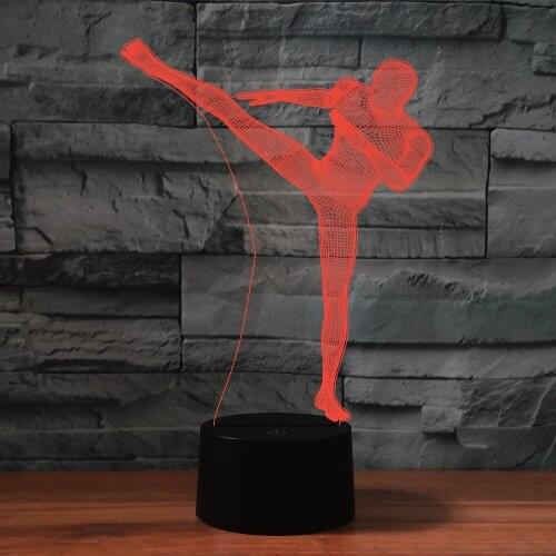 3D LED Night Light Tae Kwon Do Shape 7 Colors Remote Touch USB Table Desk Lamp for Baby Sleeping Home Decor Kids Gift
