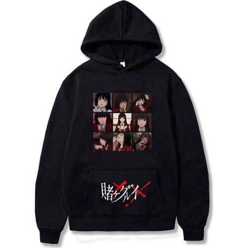 2021 Winter Korean Style Kakegurui Sweatshirt Men and Womens Hoodies Harajuku Warm Pullover Long Sleeve Oversize SUNOWE