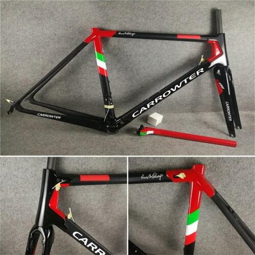 Black Red Team C64 carbon Road Bike Frames T1100 UD Bicycle Frameset with 48 50 52 54 56cm for Your Selection