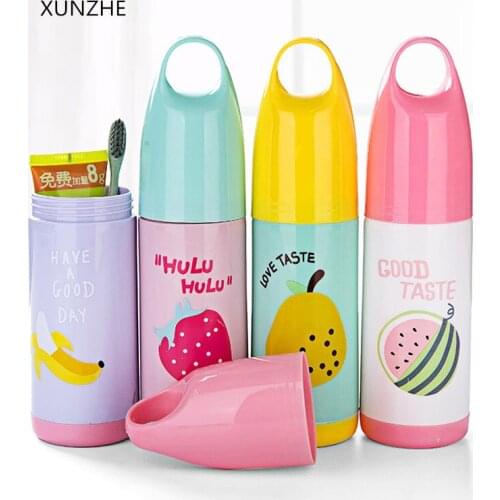 XUNZHE Portable For Toothbrushes box Fruit patterns travel container storage toothpaste toothbrush storage boxes with a lid
