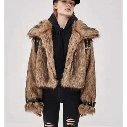 Short Fur Coat Women 2019 Autumn Winter Fashion New Fox Fur Lapel Long-Sleeved Warm Fur Coat Tide H00993