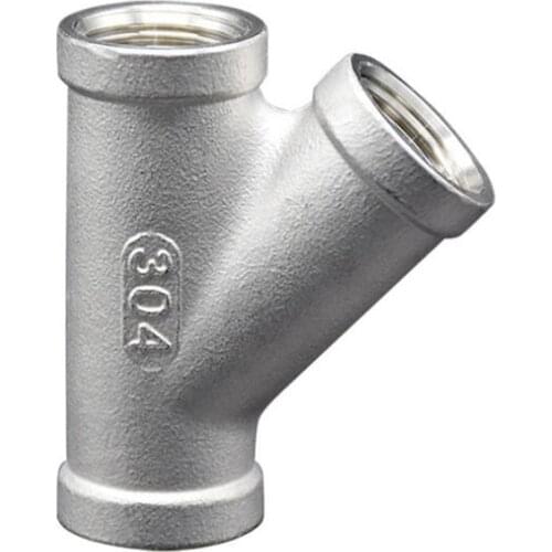 1/4'' - 2'' BSP Female Thread 304 Stainless Steel Equal 45 Degree Y Type DN8 - DN50 Water Pipe Fitting SS304 Joint Connector