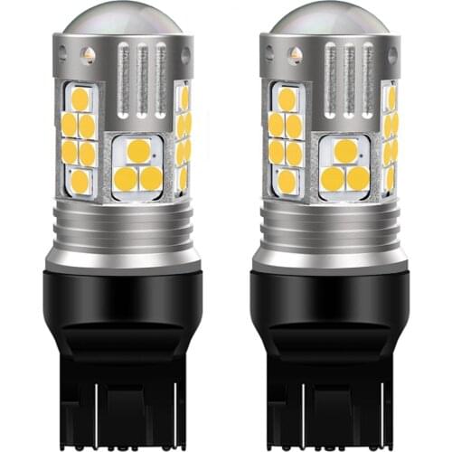 2Pcs T20 7443 W21/5W Super Bright LED Car Tail Brake Bulbs Turn Signals Auto Parking Lamp Daytime Running Light Red White Yellow