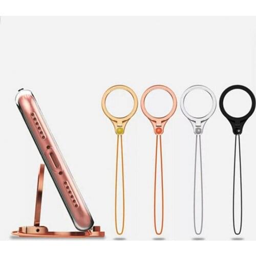 2 In 1 Multifunctional Metal Mobile Phone Ring Holder Mobile Phone Ring Lanyard For iPhone 12 Huawei Samsung cell Smart Phone