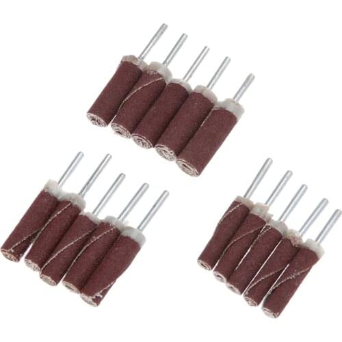 6/8/10mm Grinding Mounted Point 3mm Shank Abrasive Sanding Paper Grinding Head Sandpaper Polishing for Rotary Tool 5pk