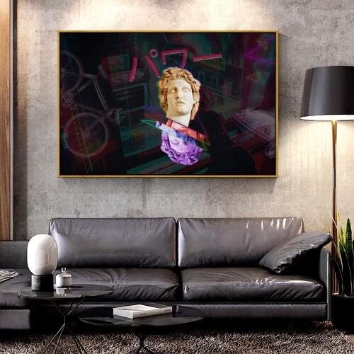 Artcozy Oil Canvas Painting vaporwave_power For Home Decoration Wall Art
